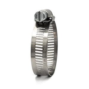 9/16" Collared Ideal Tridon Combo Hex Worm Gear Hose Clamp - 201 Stainless Steel with Deep Slotted Screw