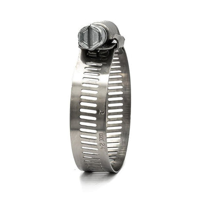 9/16" Collared Ideal Tridon Combo Hex Worm Gear Hose Clamp - 201 Stainless Steel with Deep Slotted Screw